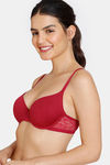 Zivame Beautiful Basics Padded Wired Medium Coverage T-Shirt Bra - Beet Red — thumbnail 4